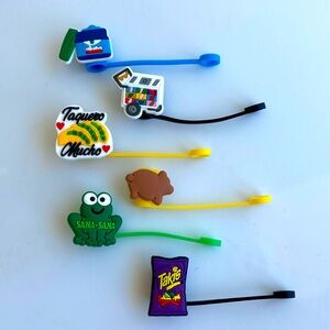 Set of 6 straw toppers